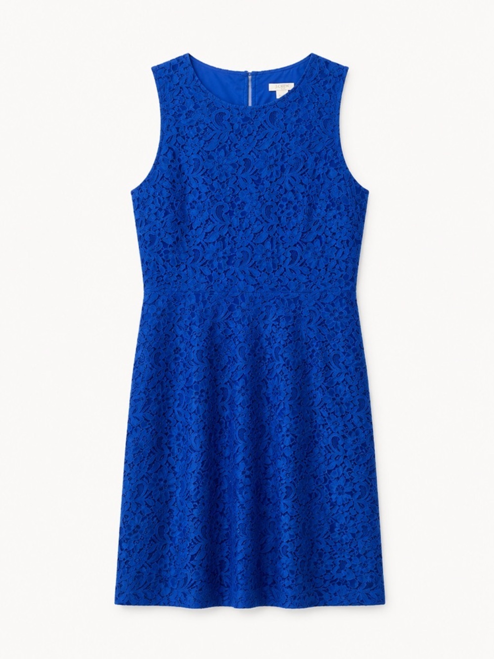 J. Crew Blue Lined Sleeveless Lace Overlay A-Line Dress (265)